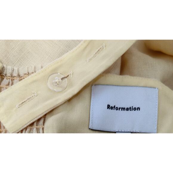 Reformation Butter Yellow Parmesan Balia Linen Dress US 6 - Picture 10 of 10